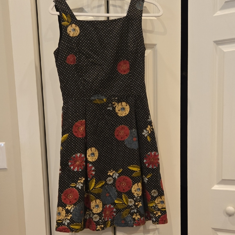 Floral Black Midi Dress